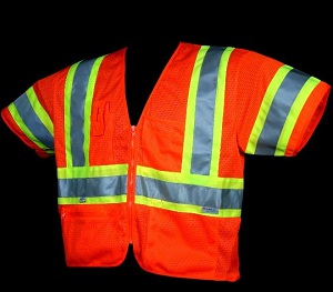 Class 3 Safety Vest Orange - 15 Count